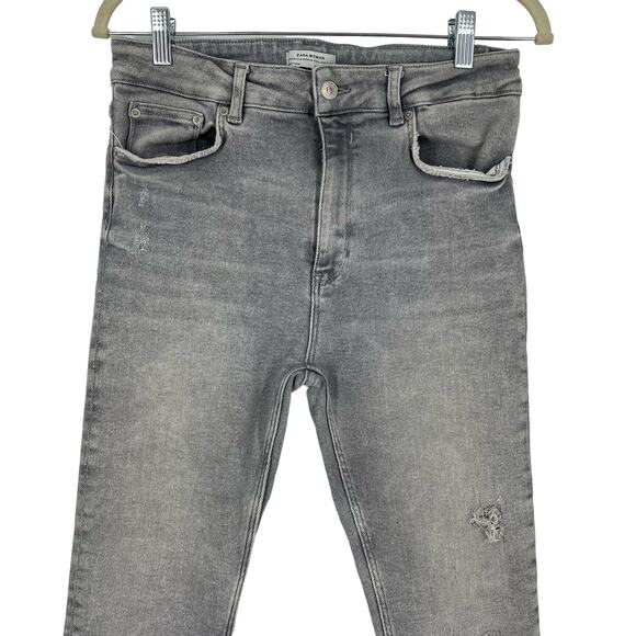 Zara Woman High Rise Skinny Jeans Faded Gray Women's Size 10 - Picture 3 of 7